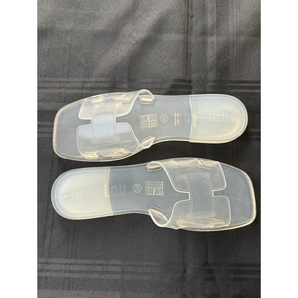 Bibi Lou Holly Jelly Slip On Slides From Anthropologie Size EU 39 8-8.5 Clear